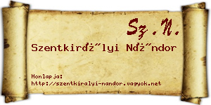 Szentkirályi Nándor névjegykártya