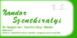 nandor szentkiralyi business card