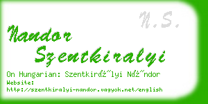 nandor szentkiralyi business card